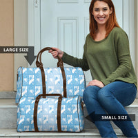 Bula Fiji Travel Bag Blue Makare Masi Tapa Pattern