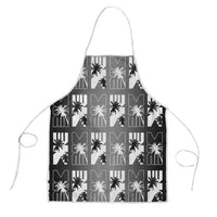 Bula Fiji Apron Black Makare Masi Tapa Pattern
