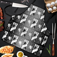 Bula Fiji Apron Black Makare Masi Tapa Pattern