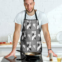 Bula Fiji Apron Black Makare Masi Tapa Pattern