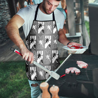 Bula Fiji Apron Black Makare Masi Tapa Pattern