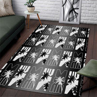 Bula Fiji Area Rug Black Makare Masi Tapa Pattern