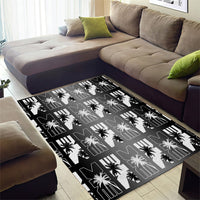 Bula Fiji Area Rug Black Makare Masi Tapa Pattern