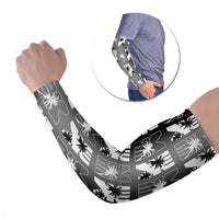 Bula Fiji Arm Sleeves Black Makare Masi Tapa Pattern