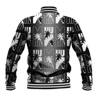 Bula Fiji Baseball Jacket Black Makare Masi Tapa Pattern