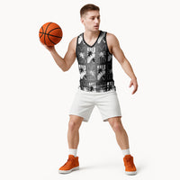 Bula Fiji Basketball Jersey Black Makare Masi Tapa Pattern