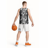 Bula Fiji Basketball Jersey Black Makare Masi Tapa Pattern