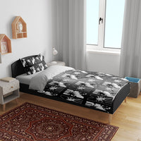 Bula Fiji Bedding Set Black Makare Masi Tapa Pattern