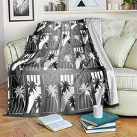 Bula Fiji Blanket Black Makare Masi Tapa Pattern