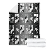 Bula Fiji Blanket Black Makare Masi Tapa Pattern
