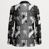 Bula Fiji Blazer Black Makare Masi Tapa Pattern