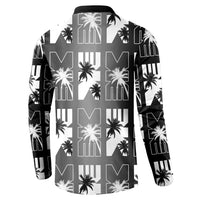 Bula Fiji Button Sweatshirt Black Makare Masi Tapa Pattern