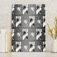 Bula Fiji Canvas Wall Art Black Makare Masi Tapa Pattern