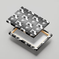 Bula Fiji Canvas Wall Art Black Makare Masi Tapa Pattern
