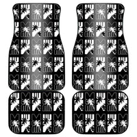 Bula Fiji Car Mats Black Makare Masi Tapa Pattern