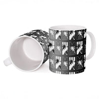 Bula Fiji Ceramic Mug Black Makare Masi Tapa Pattern