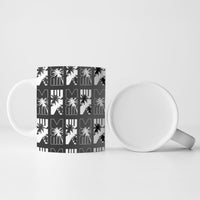 Bula Fiji Ceramic Mug Black Makare Masi Tapa Pattern