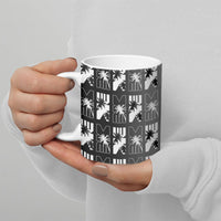 Bula Fiji Ceramic Mug Black Makare Masi Tapa Pattern