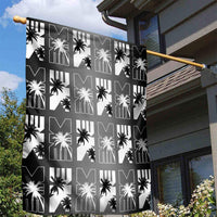Bula Fiji Garden Flag Black Makare Masi Tapa Pattern
