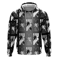 Bula Fiji Hoodie Black Makare Masi Tapa Pattern
