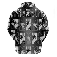 Bula Fiji Hoodie Black Makare Masi Tapa Pattern