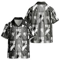 Bula Fiji Kid Hawaiian Shirt Black Makare Masi Tapa Pattern