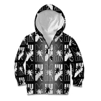 Bula Fiji Kid Hoodie Black Makare Masi Tapa Pattern