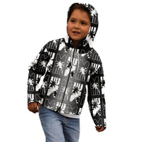 Bula Fiji Kid Hoodie Black Makare Masi Tapa Pattern
