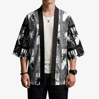 Bula Fiji Kimono Black Makare Masi Tapa Pattern