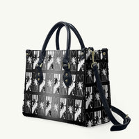 Bula Fiji Leather Bag Black Makare Masi Tapa Pattern
