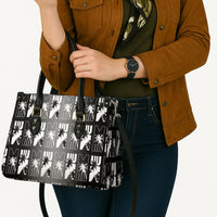 Bula Fiji Leather Bag Black Makare Masi Tapa Pattern