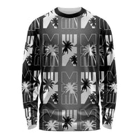 Bula Fiji Long Sleeve Shirt Black Makare Masi Tapa Pattern