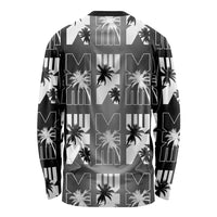 Bula Fiji Long Sleeve Shirt Black Makare Masi Tapa Pattern