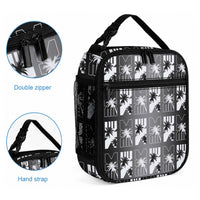 Bula Fiji Lunch Bag Black Makare Masi Tapa Pattern