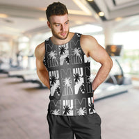 Bula Fiji Men Tank Top Black Makare Masi Tapa Pattern