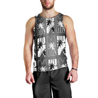 Bula Fiji Men Tank Top Black Makare Masi Tapa Pattern