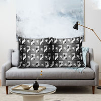 Bula Fiji Pillow Cover Black Makare Masi Tapa Pattern