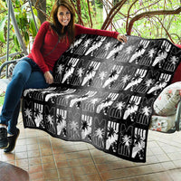Bula Fiji Quilt Black Makare Masi Tapa Pattern