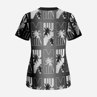 Bula Fiji Scrub Top Black Makare Masi Tapa Pattern