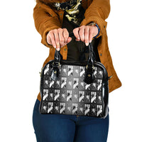 Bula Fiji Shoulder Handbag Black Makare Masi Tapa Pattern
