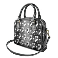 Bula Fiji Shoulder Handbag Black Makare Masi Tapa Pattern