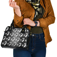 Bula Fiji Shoulder Handbag Black Makare Masi Tapa Pattern