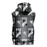 Bula Fiji Sleeveless Hoodie Black Makare Masi Tapa Pattern