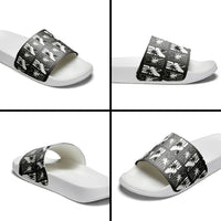 Bula Fiji Slide Sandals Black Makare Masi Tapa Pattern