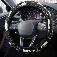 Bula Fiji Steering Wheel Cover Black Makare Masi Tapa Pattern