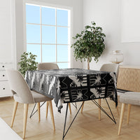 Bula Fiji Tablecloth Black Makare Masi Tapa Pattern