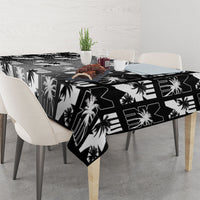 Bula Fiji Tablecloth Black Makare Masi Tapa Pattern