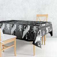 Bula Fiji Tablecloth Black Makare Masi Tapa Pattern
