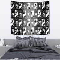 Bula Fiji Tapestry Black Makare Masi Tapa Pattern