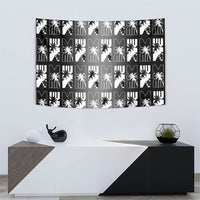 Bula Fiji Tapestry Black Makare Masi Tapa Pattern